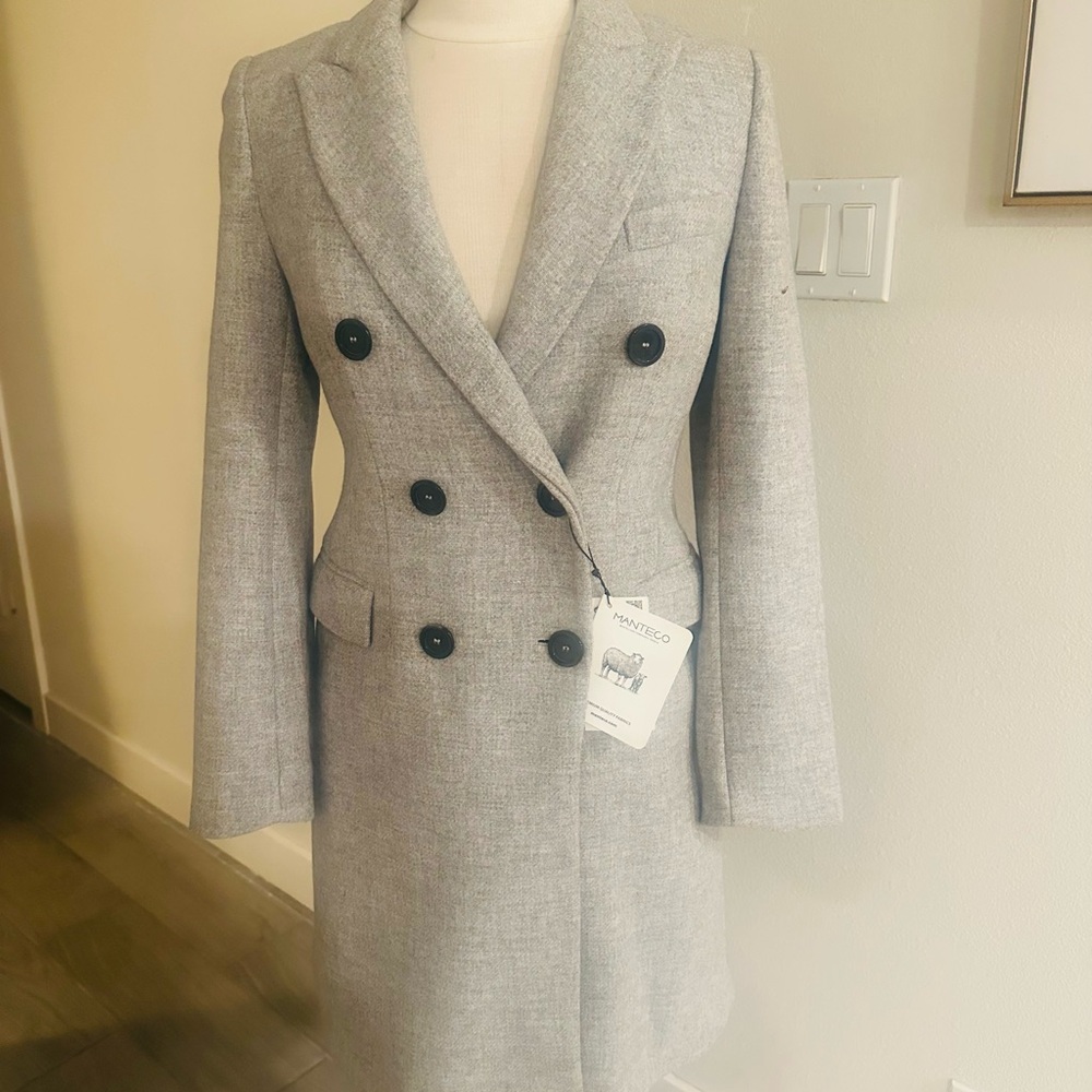Zara Gray Double-Breasted Blazer